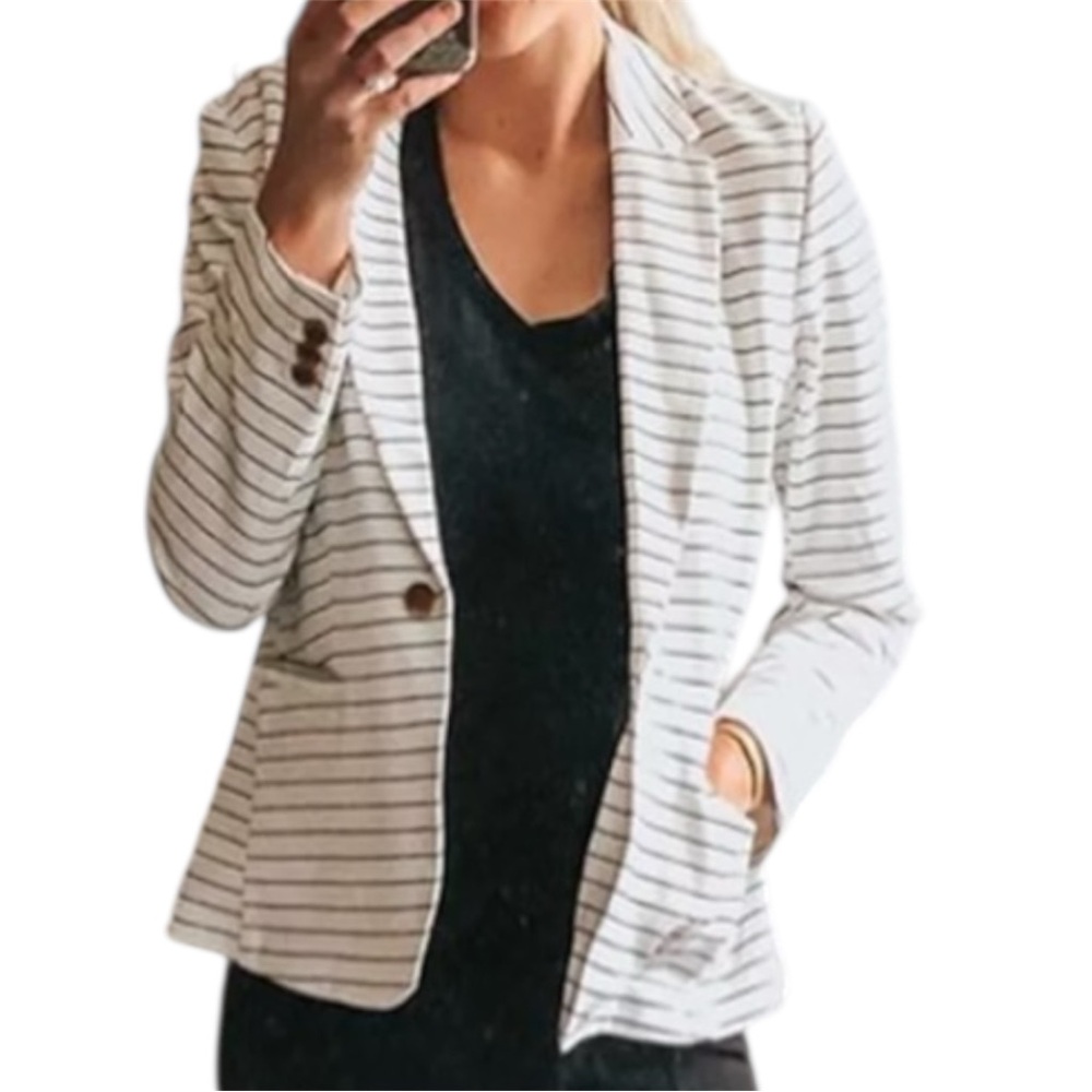 Old Navy Women's Striped Knit Blazer Jacket Size XL EUC